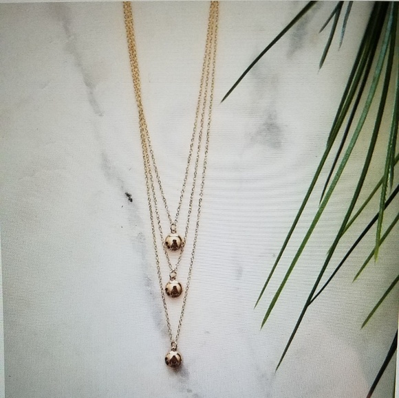 On Trend 3 Layer Gold Tone Medallion Necklace - Picture 5 of 5